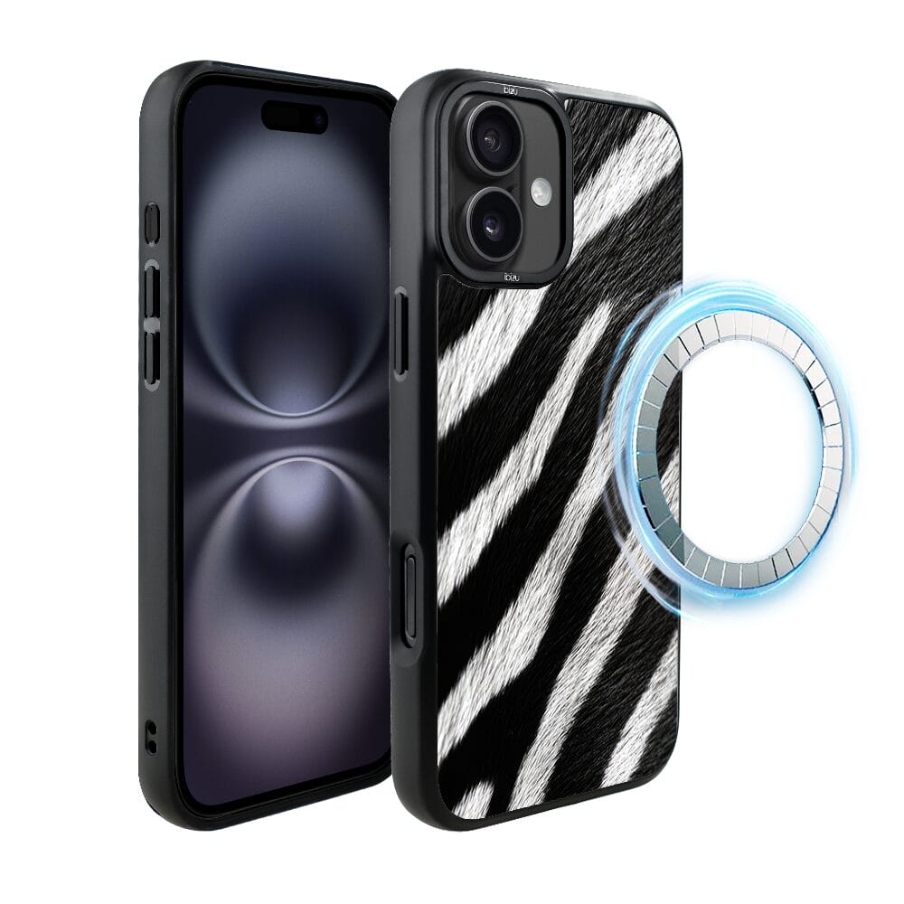 Etui do iPhone 16 IBIZU DropGuard Matt z MagSafe, Zew Natury, Zebra