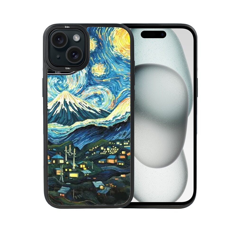 Etui do iPhone 15 IBIZU DropGuard Matt z MagSafe, Van Gogh, gwieździsta noc - obrazek 2