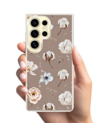 Etui do Samsung Galaxy S24 Ultra z MagSafe przeźroczyste, silikonowe Flexi, akwarelowe kwiatki