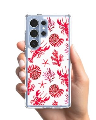 Etui do Samsung Galaxy S25 Ultra z MagSafe przeźroczyste, silikonowe Flexi, krab, muszle