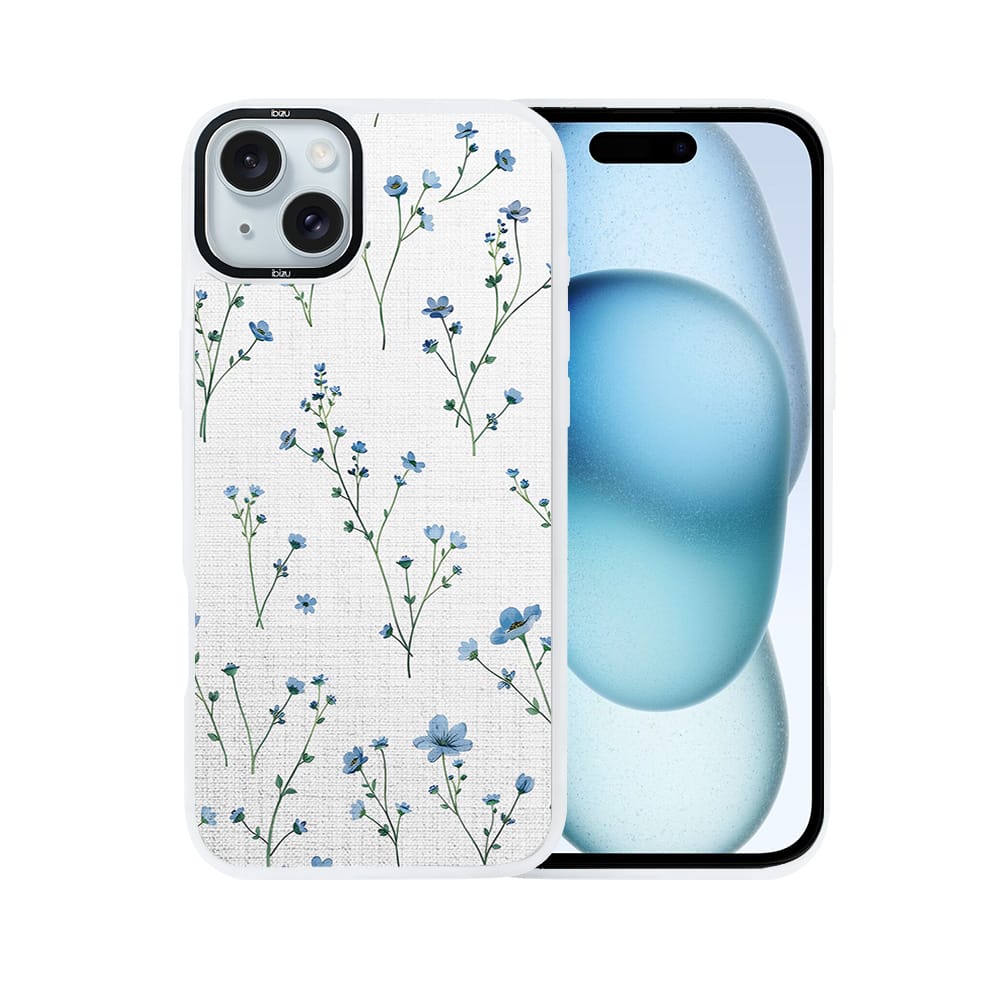 Etui do iPhone 15 IBIZU DropGuard Matt z MagSafe, Pastel Bloom, Niebieski sen - obrazek 2