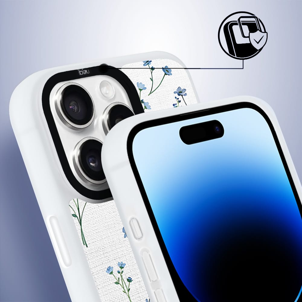 Etui do iPhone 14 Pro IBIZU DropGuard Matt z MagSafe, Pastel Bloom, Niebieski sen - obrazek 3