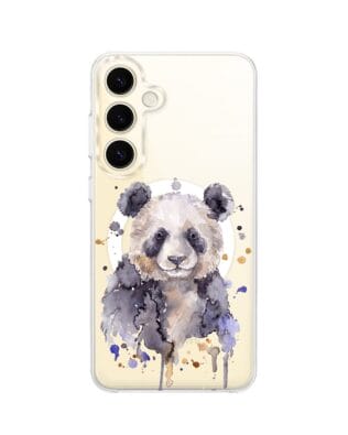 Etui do Samsung Galaxy S24 z MagSafe przeźroczyste, silikonowe Flexi, Akwarelowe Zoo, Panda