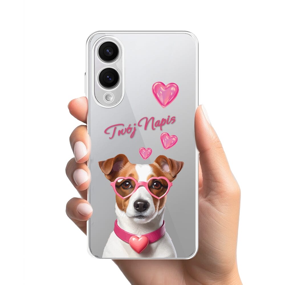 Etui do Samsung Galaxy S25 Edge przeźroczyste, silikonowe Flexi, Puppy Love, pies rasy Jack Russell Terrier - obrazek 2