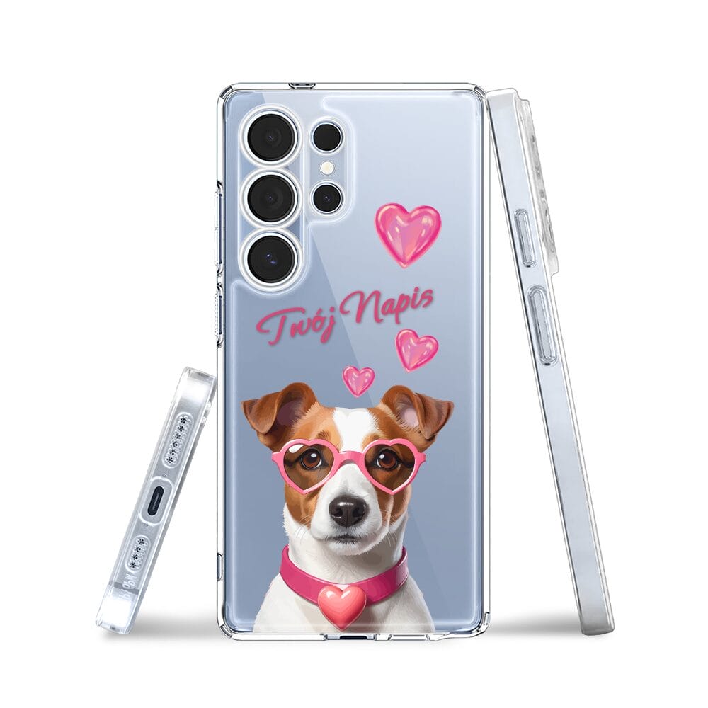 Etui do Samsung Galaxy S25 Ultra przeźroczyste, silikonowe Flexi, Puppy Love, pies rasy Jack Russell Terrier - obrazek 3