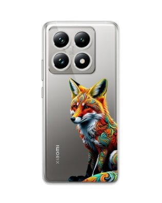 Etui do Xiaomi 14T przeźroczyste, silikonowe Flexi, Dzika Mandala, Lis