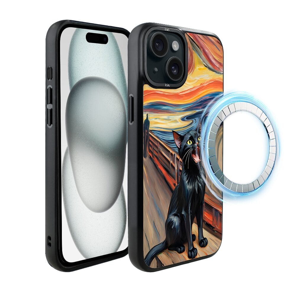 Etui do iPhone 15 IBIZU DropGuard Matt z MagSafe, Edvard Munch, krzyk kota