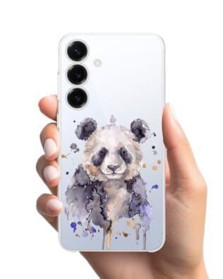 Etui do Samsung Galaxy S25 Plus przeźroczyste, silikonowe Flexi, Akwarelowe Zoo, Panda