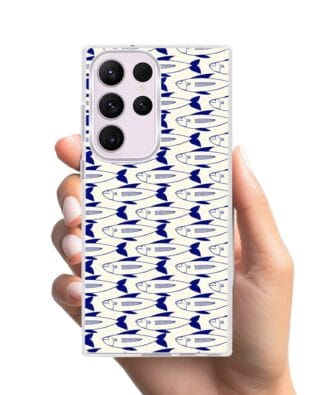 Etui do Samsung Galaxy S23 Ultra z MagSafe przeźroczyste, silikonowe Flexi, pływające rybki