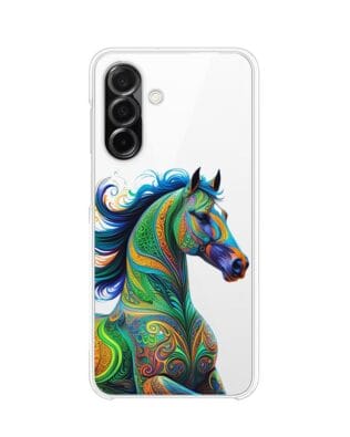 Etui do Samsung Galaxy A26 5G przeźroczyste, silikonowe Flexi, Dzika Mandala, Koń