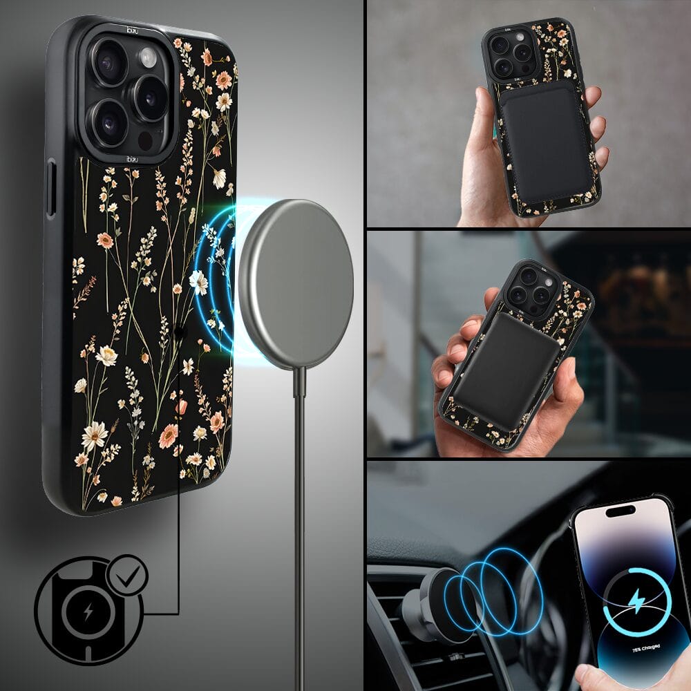 Etui do iPhone 14 Pro IBIZU DropGuard Matt z MagSafe, Pastel Bloom, Północny ogród - obrazek 8