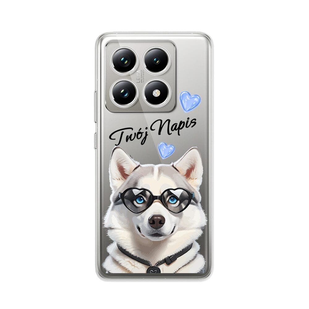 Etui do Xiaomi 14T Pro przeźroczyste, silikonowe Flexi, Puppy Love, pies rasy Husky