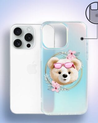 Etui do iPhone 14 Pro IBIZU California Sunset, zmieniające kolor, Flower Queen, miś z kwiatami