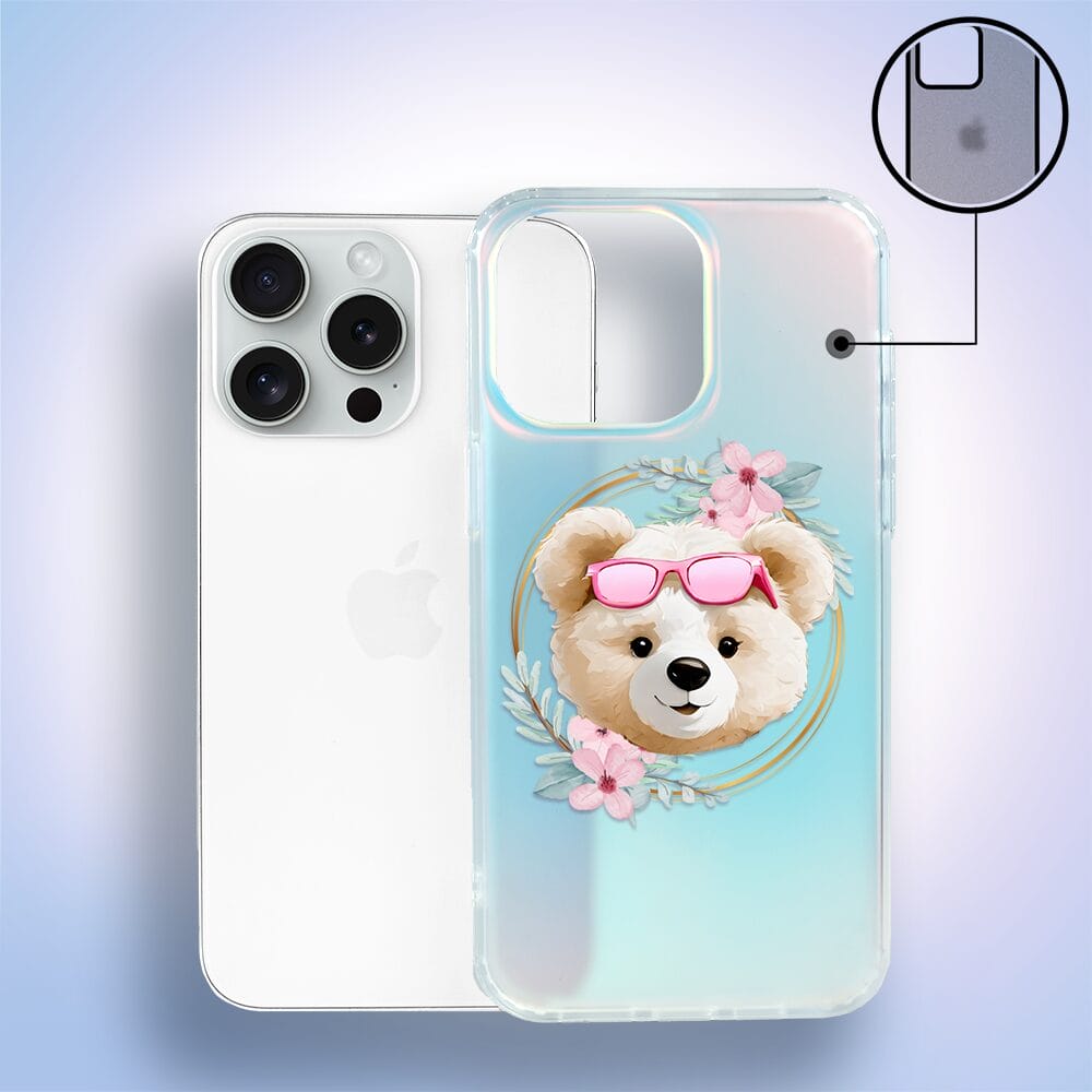 Etui do iPhone 14 Pro IBIZU California Sunset, zmieniające kolor, Flower Queen, miś z kwiatami - obrazek 2