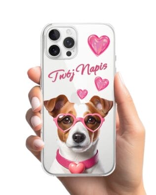 Etui do iPhone 12 Pro Max przeźroczyste, silikonowe Flexi, Puppy Love, pies rasy Jack Russell Terrier
