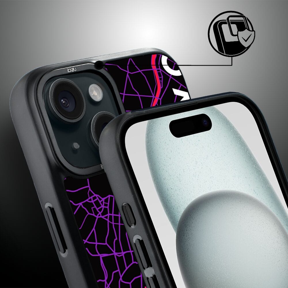 Etui do iPhone 15 IBIZU DropGuard Matt z MagSafe, Mapy Świata, Tokyo - obrazek 3