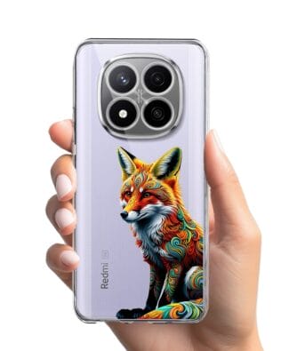 Etui do Xiaomi Redmi Note 14 Pro 4G przeźroczyste, silikonowe Flexi, Dzika Mandala, Lis