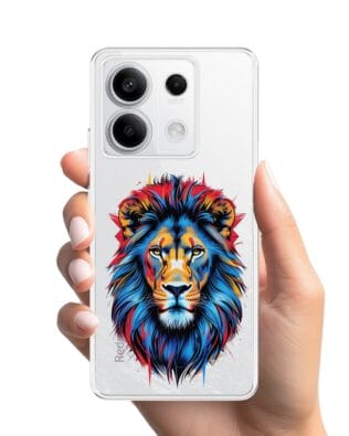 Etui do Xiaomi Redmi Note 13 Pro 5G przeźroczyste, silikonowe Flexi, Dzika Mandala, Lew