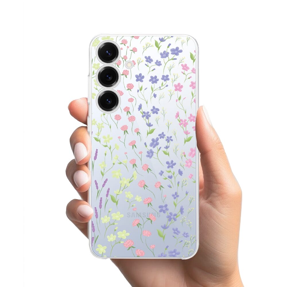 Etui do Samsung Galaxy S25 Plus przeźroczyste, silikonowe Flexi, kwiaty polne - obrazek 2