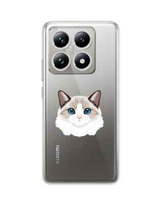 Etui do Xiaomi 14T Pro przeźroczyste, silikonowe Flexi, kot birmański
