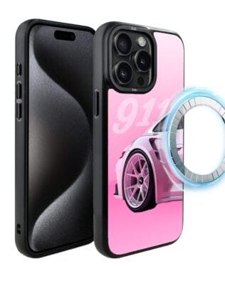 Etui do iPhone 15 Pro Max IBIZU DropGuard Matt z MagSafe, TechDrive, 911 różowe