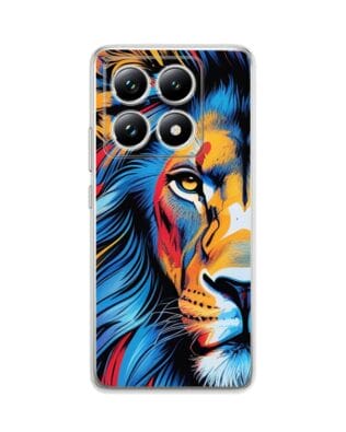 Etui do Xiaomi 14T przeźroczyste, silikonowe Flexi, Dzika Mandala, Lwie spojrzenie