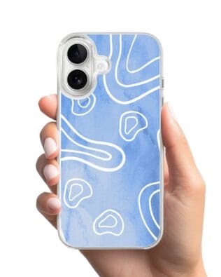 Etui do iPhone 16 Plus z MagSafe przeźroczyste, silikonowe Flexi, morski wzór