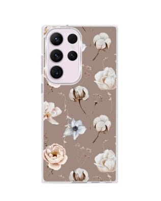 Etui do Samsung Galaxy S23 Ultra z MagSafe przeźroczyste, silikonowe Flexi, akwarelowe kwiatki