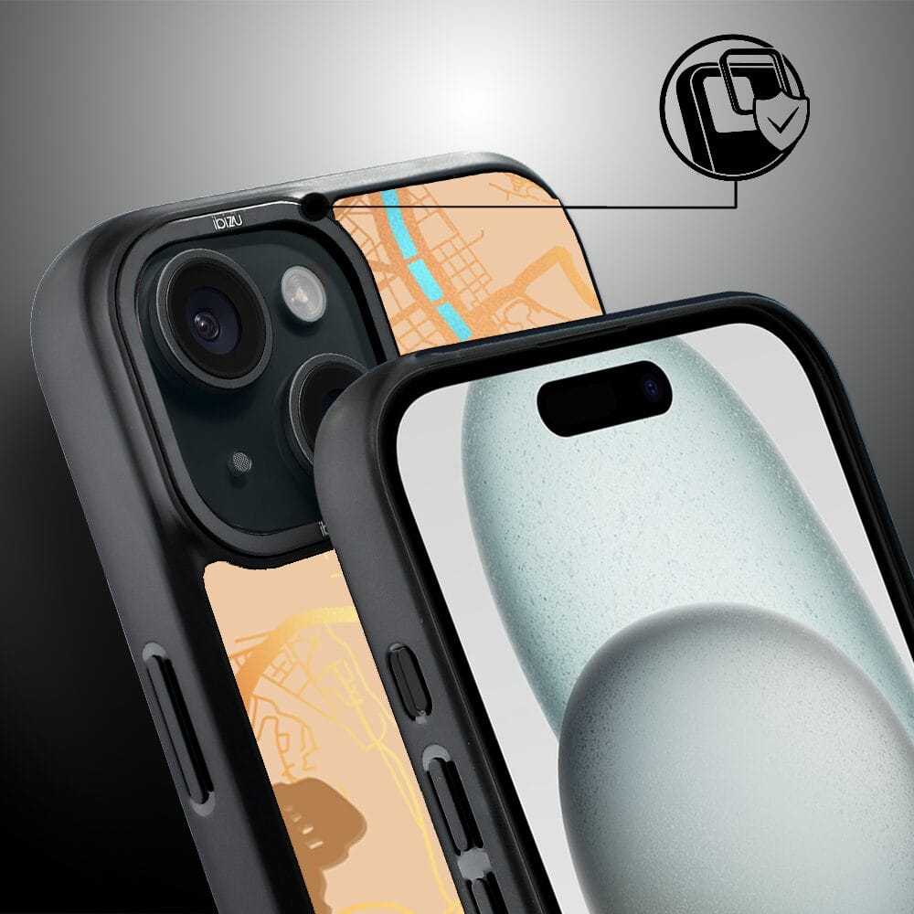 Etui do iPhone 15 IBIZU DropGuard Matt z MagSafe, Mapy Świata, Rome - obrazek 3