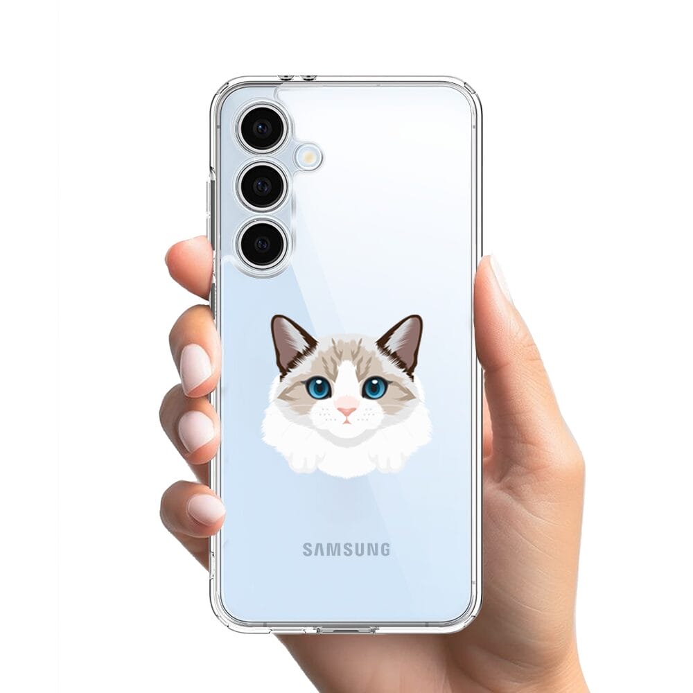 Etui do Samsung Galaxy S24 FE przeźroczyste, silikonowe Flexi, kot birmański - obrazek 2