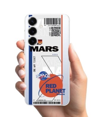 Etui do Samsung Galaxy S25 przeźroczyste, silikonowe Flexi, bilet na Mars