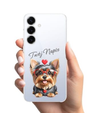Etui do Samsung Galaxy S25 przeźroczyste, silikonowe Flexi, Puppy Love, pies rasy York