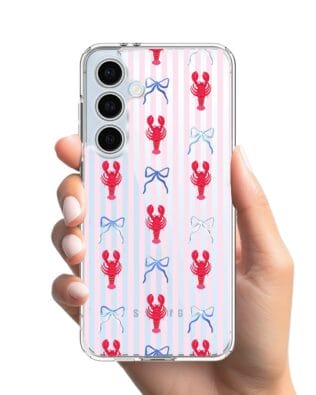 Etui do Samsung Galaxy S24 FE przeźroczyste, silikonowe Flexi, krab i kokardki