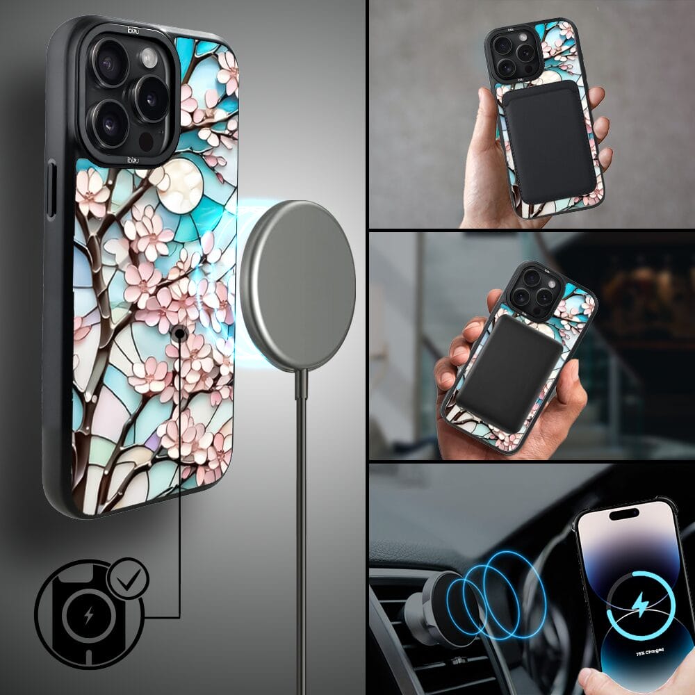 Etui do iPhone 14 Pro IBIZU DropGuard Matt z MagSafe, Barwy Szkła, Księżycowa Wiśnia - obrazek 8