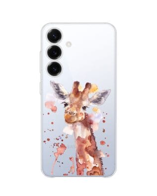 Etui do Samsung Galaxy S25 Plus przeźroczyste, silikonowe Flexi, Akwarelowe Zoo, Żyrafa