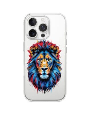 Etui do iPhone 16 Pro Max przeźroczyste, silikonowe Flexi, Dzika Mandala, Lew