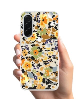 Etui do Samsung Galaxy A36 5G z MagSafe przeźroczyste, silikonowe Flexi, malowane kwiatki