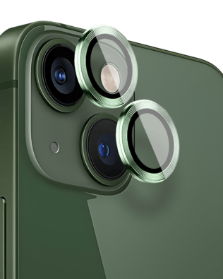 Metalowa osłona obiektywu aparatu ze szkła hartowanego 9H do iPhone 13 Mini, 1 zestaw, zielona