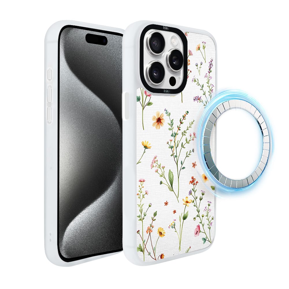 Etui do iPhone 15 Pro IBIZU DropGuard Matt z MagSafe, Pastel Bloom, Letni bukiet