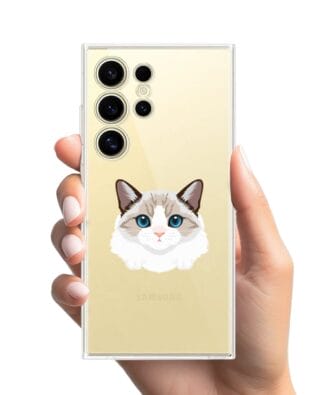 Etui do Samsung Galaxy S24 Ultra przeźroczyste, silikonowe Flexi, kot birmański