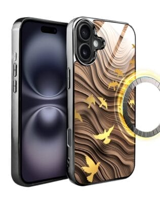 Etui do iPhone 16 IBIZU Elite Glass z MagSafe, Zwierzęta, Piaskowa odyseja, czarne