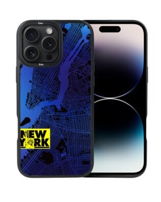 Etui do iPhone 14 Pro Max IBIZU DropGuard Matt z MagSafe, Mapy Świata, New York