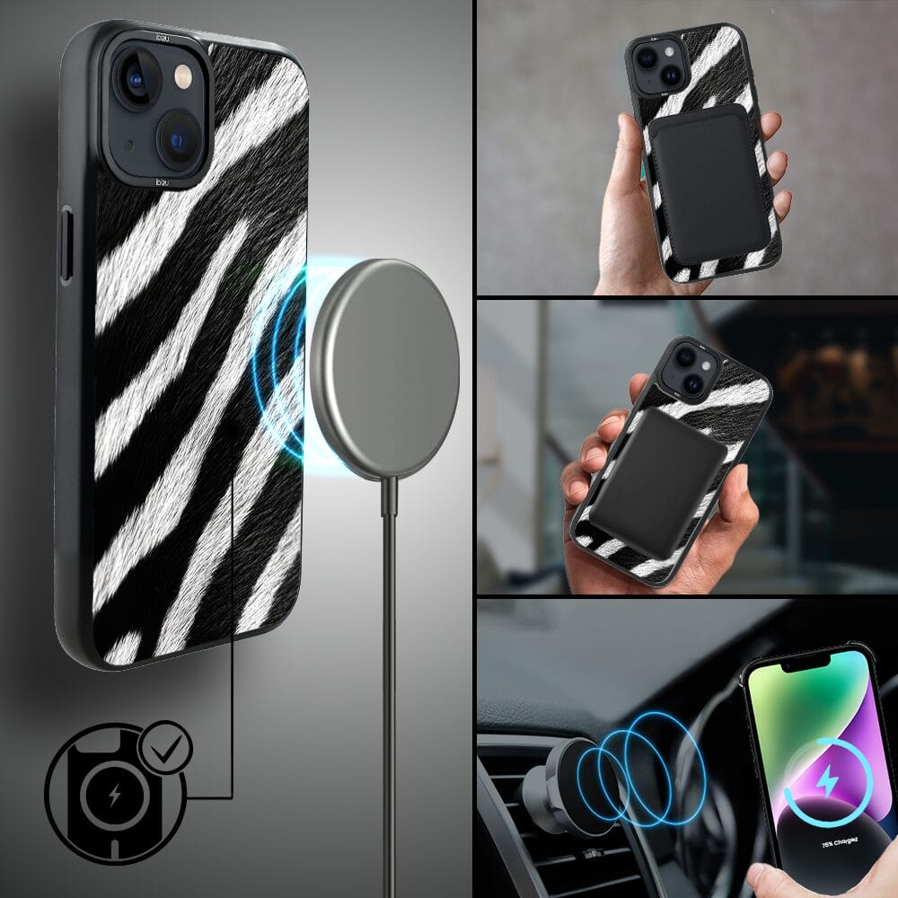 Etui do iPhone 14 IBIZU DropGuard Matt z MagSafe, Zew Natury, Zebra - obrazek 8
