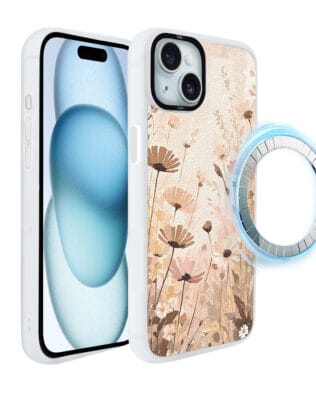 Etui do iPhone 15 Plus IBIZU DropGuard Matt z MagSafe, Boho, Kwiatowa łąka