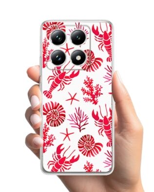 Etui do Xiaomi 14T przeźroczyste, silikonowe Flexi, krab, muszle