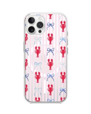 Etui do iPhone 12 Pro Max z MagSafe przeźroczyste, silikonowe Flexi, krab i kokardki