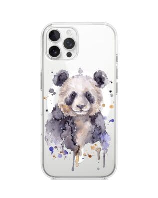 Etui do iPhone 12 Pro z MagSafe przeźroczyste, silikonowe Flexi, Akwarelowe Zoo, Panda