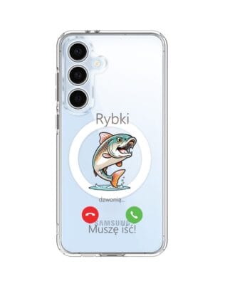 Etui do Samsung Galaxy S24 FE z MagSafe przeźroczyste, silikonowe Flexi, rybki dzwonią