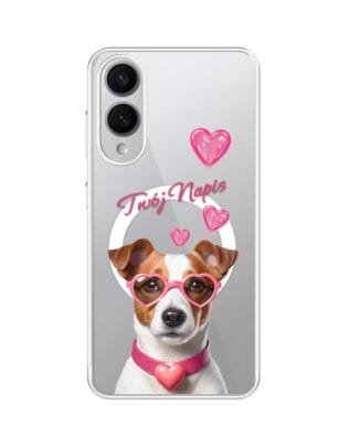 Etui do Samsung Galaxy S25 Edge z MagSafe przeźroczyste, silikonowe Flexi, Puppy Love, pies rasy Jack Russell Terrier