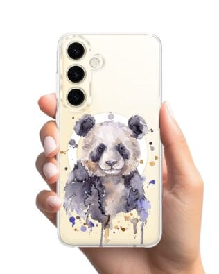 Etui do Samsung Galaxy S24 Plus z MagSafe przeźroczyste, silikonowe Flexi, Akwarelowe Zoo, Panda